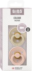 BIBS - Set 2 suzete Colour Latex, tetina rotunda, 6 luni +-Vanilla/Blush (120213)