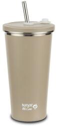 NAVA Cana termica cu pai din otel inoxidabil, Nava We care, 500 ml, bej (10-110-046)