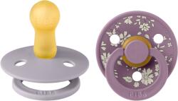 BIBS x LIBERTY - Set 2 suzete Colour Capel Latex, tetina rotunda, 6 luni+-Fossil Grey/Mauve (12010102)