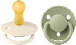 BIBS - Set 2 suzete De Lux Latex, tetina rotunda, 6 luni +-Ivory/Sage (190223)