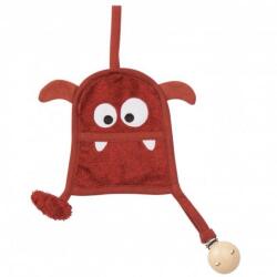 Timboo Textil din bambus pentru dentitie cu agatatoare suzeta din lemn Monstru Rosewood (TM-TUTMO-532) - bebes