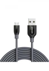 Anker Cablu de date Anker PowerLine+ Nylon, MicroUSB, 1.8 m, Gri (A8143HA1)
