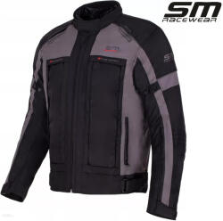 SM Racewear Geaca moto textila SM Racewear Maestro - Barbati - 4 Sezoane - Impermeabila, Captuseala termica si Protectii CE - Gri Negru (GTM001-XLG)