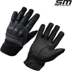 SM Racewear Manusi moto SM Racewear TechPro - piele bovina naturala, panouri textile ventilate, protectii monturi si elemente reflectorizante (MPT057-L)