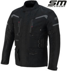 SM Racewear Geaca moto textila SM Racewear Highland II - Barbati - 4 Sezoane - Impermeabila si Ventilata - Protectii CE - Negru Gri Neon (GTH016-2-SN)