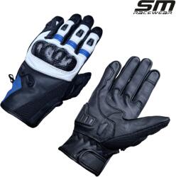 SM Racewear Manusi moto SM Racewear Striker Short - piele naturala dublata, protectii hard carbon si panouri textile ventilate (MPS041-MA)