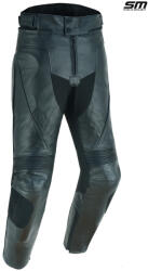 SM Racewear Pantaloni moto din piele naturala perforata SM Racewear Blade - Barbati - Sport - Protectii CE - Slidere genunchi - Negru (PPB025-L)
