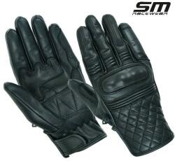 SM Racewear Manusi moto din piele naturala SM Racewear Rambler - Barbati - Urban Touring - Protectii CE - Negru (MPR047-L)