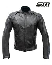 SM Racewear Geaca moto SM Racewear Hiflow - Piele naturala de bovina, Zone perforate pentru ventilatie, Captuseala detasabila, Protectii CE (umeri coate spate) (GPH069M)