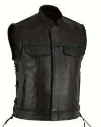 SM Racewear Vesta moto SM Racewear Concho - stil clasic din piele naturala, cu snururi laterale si detalii metalice rezistente (VPC073-L)