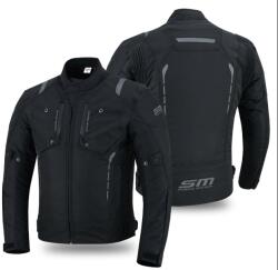 SM Racewear Geaca moto textila SM Racewear Master - Barbati - 4 Sezoane - Impermeabila si Ventilata - Protectii CE - Alb Negru (GTM003-LN)