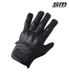 SM Racewear Manusi moto din piele naturala perforata SM Racewear Fallon - Barbati - Urban Touring - Cu protectii si inchidere Velcro pe incheietura - Negru (MPF040-XXL)