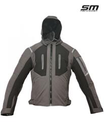 SM Racewear Geaca moto SM Racewear Lima Softshell - Material moale si rezistent la vant, Gluga detasabila, Ventilatie pe piept, Protectii CE (umeri coate spate) (GTL035-LG)