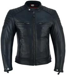 SM Racewear Geaca moto din piele naturala SM Racewear Curtis - Barbati - Protectii CE - Captuseala detasabila - Negru (GPC015M)