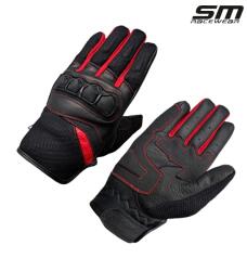 SM Racewear Manusi moto SM Racewear Ride - piele naturala, panouri textile ventilate si protectii monturi-degete (MTK046-2XLR)