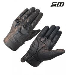 SM Racewear Manusi moto din piele naturala SM Racewear TitanPro - Barbati - Sport Touring - Cu protectii monturi cu sistem de ventilare - Negru (MPT027-M)