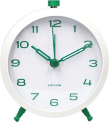 Karlsson Ceas deșteptător Button Retro, alb-verde (KA6143GR)