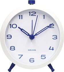 Karlsson Ceas deșteptător Button retro, alb-albastru (KA6143BL)