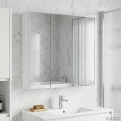 vidaXL Шкаф с огледало за баня Бяло 73.5 x 15.5 x 70 см (889255)