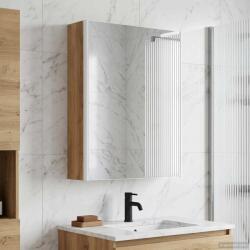 vidaXL Шкаф с огледало за баня Дъб Артизан 53, 5 x 15, 5 x 70 см (889238)