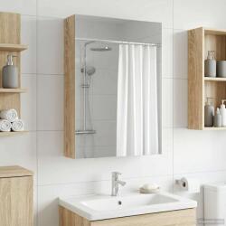 vidaXL Шкаф с огледало за баня Сонома дъб 40 x 10, 5 x 60, 5 см (889025)