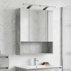 vidaXL Шкаф с огледало за баня Циментено сиво 60 x 14.5 x 70 см (889194)