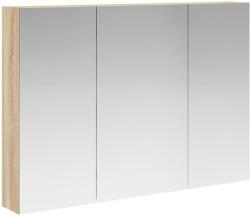 vidaXL Шкаф с огледало за баня Сонома дъб 100 x 14, 5 x 70 см (889121)