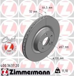 ZIMMERMANN Disc frana ZIMMERMANN 400.3637. 20 (400.3637.20)