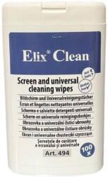 ELIX Clean Solutie de curatare ELIX Clean Servetele umede mici pentru curatare monitoare TFT/LCD/notebook, 100/tub, ELIX Clean (ECS-494100)