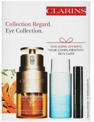 Clarins Zestaw Clarins Collection Regard Double Serum Eye 20ml + Instant Eye Make Up Remover 30ml + Mascara Supra Lift & Curl 3ml (20079607) - pcone