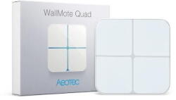 Aeotec Intrerupator inteligent WallMote Quad - Comutator de la distanta cu 4 Butoane, cu protocol Z-Wave (AEO-KIE-ZW130) - pcone