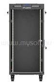 Lanberg 19" szabadon álló rack szekrény 24U/600X600 üvegajtó, lapraszerelt, LCD kijelző, fekete V2 (FF01-6624-12BL) (FF01-6624-12BL)