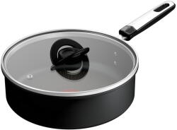 Tefal Cratita cu capac Tefal Excellence, 24 cm, 3.3L, inductie, invelis antiaderent, indicator Thermo-Signal, aluminiu, Negru (3168430375505)