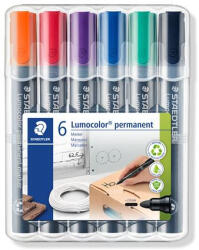 STAEDTLER Alkoholos marker készlet, 2 mm, kúpos, STAEDTLER "Lumocolor® 352", 6 különböző szín (TS352WP6) - tutitinta
