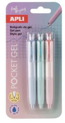 APLI Mini zseléstoll, 0, 5 mm, nyomógombos, APLI "Pocket Gel", vegyes pasztell színek (LCA20499) - tutitinta
