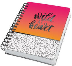 Sigel Spirálfüzet, 168x215 mm, pontrácsos, 120 lap, keményfedeles, SIGEL "Jolie", Wild Hearts (SIJN621)
