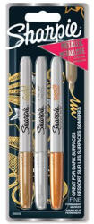 Sharpie Alkoholos marker készlet, 1, 4 mm, kúpos, SHARPIE "Metallic", 3 különböző szín (SR1986006) - tutitinta