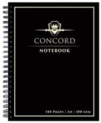 Concord Spirálfüzet, A4, vonalas, 70 lap, CONCORD, fekete (PUCO8956)