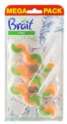  WC tisztító blokk, 2 fázisú, 3x45 g, "Brait Hygiene and fresh", fenyő (KHT1046) - tutitinta