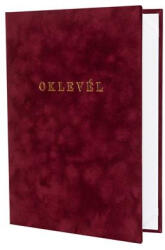  Oklevéltartó, A4, exkluzív, plüss, aranyozva, bordó (ISKE175) - tutitinta