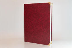 Oklevéltartó, A4, exkluzív, műbőr, 4 fém sarokkal, bordó (ISKE186) - tutitinta