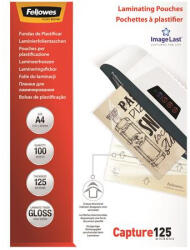 Fellowes Meleglamináló fólia, 125 mikron, A4, fényes, 100 db, FELLOWES (IFW53074) - tutitinta