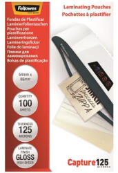 Fellowes Meleglamináló fólia, 125 mikron, 54x86 mm, fényes, 100 db, FELLOWES (IFW53063) - tutitinta