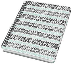 Sigel Spirálfüzet, 162x215 mm, pontrácsos, 60 lap, keményfedeles, SIGEL "Jolie", Curly Mint (SIJN622)
