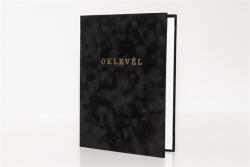  Oklevéltartó, A4, exkluzív, plüss, aranyozva, fekete (ISKE142) - tutitinta