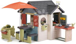 Smoby Căsuță restaurant cu loc de stat în grădină Chef House Life Smoby cu bucătărie extensibilă cu filtru UV pentru 24 luni (SM810307-AB) Casuta pentru copii