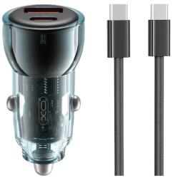 XO CC60 Autós töltő 1xUSB 1xUSB-C kábellel 60W sötétkék (CC60_TYPE-C_BLUE)