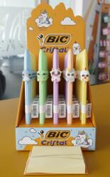 BIC Display echipat BIC, pix cu figurina crystal figurines, diverse culori, cerneala albastru, 40buc/display 303755D