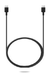 Samsung GP-TOU02RFFBW adatkábel, töltőkábel, fekete (25W, 6A, USB-C to USB-C, 1.8m)