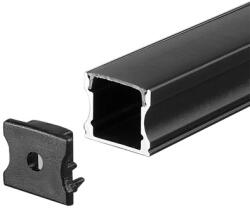 V-TAC Profil aluminiu negru pentru bandă LED, 2000 x 17, 2 x 14, 4 mm (SKU-2878)